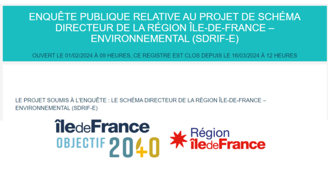 Enquête SDRIF-E de Mars 2024